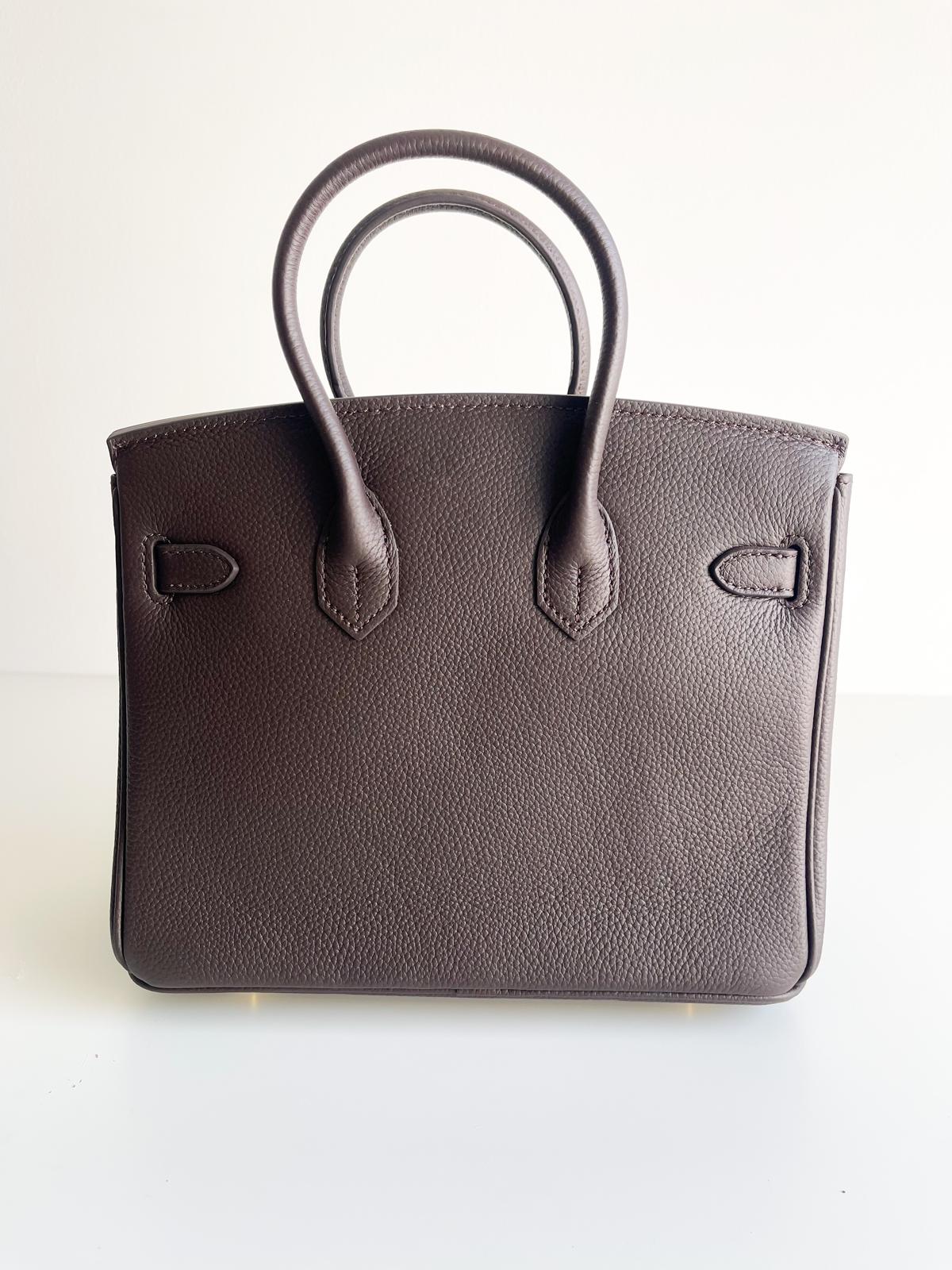 Sac inspiration Birkin 25 cm – Cuir Chocolat & Finitions dorées