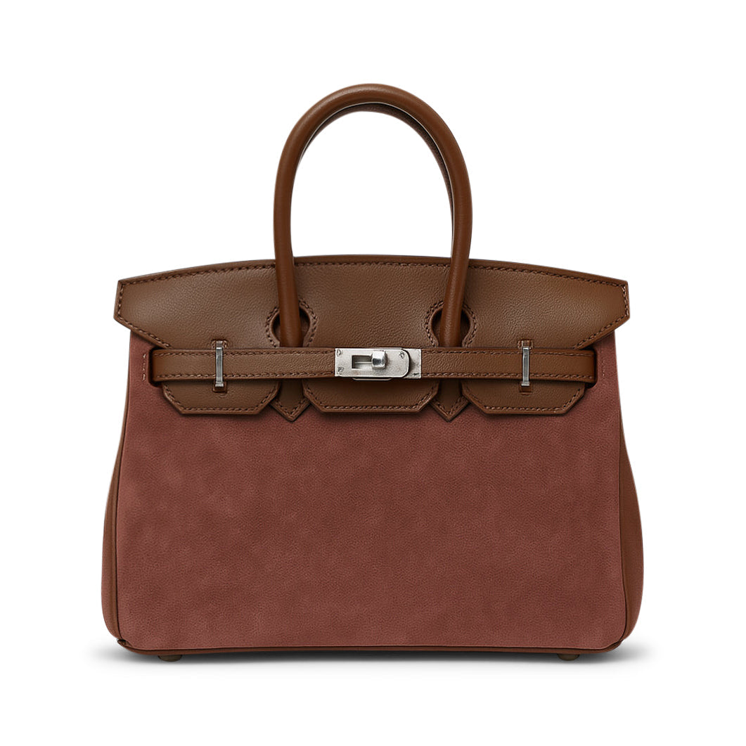 SAC AMELIA - MARRON SUEDE 25 cm
