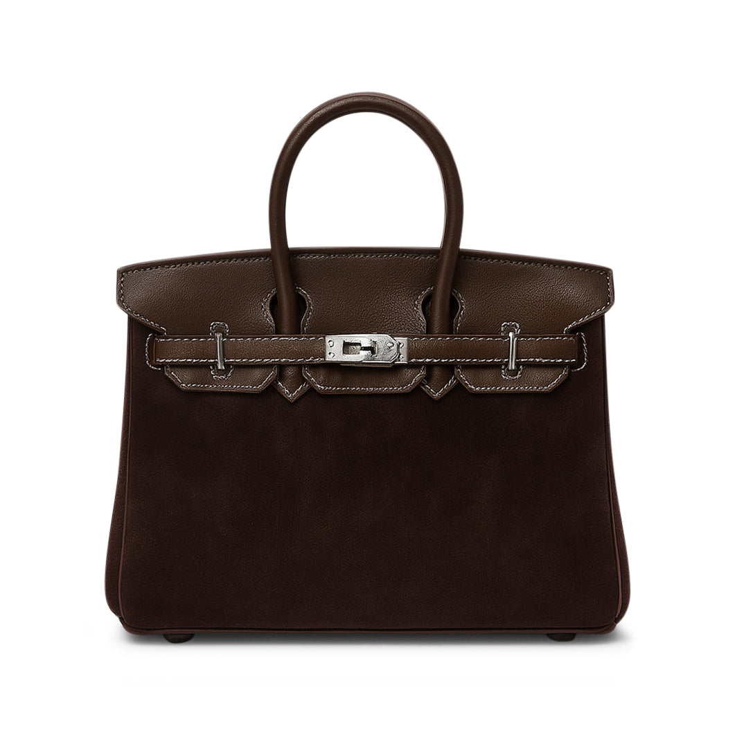 SAC AMELIA - CHOCOLAT SUEDE 25 cm