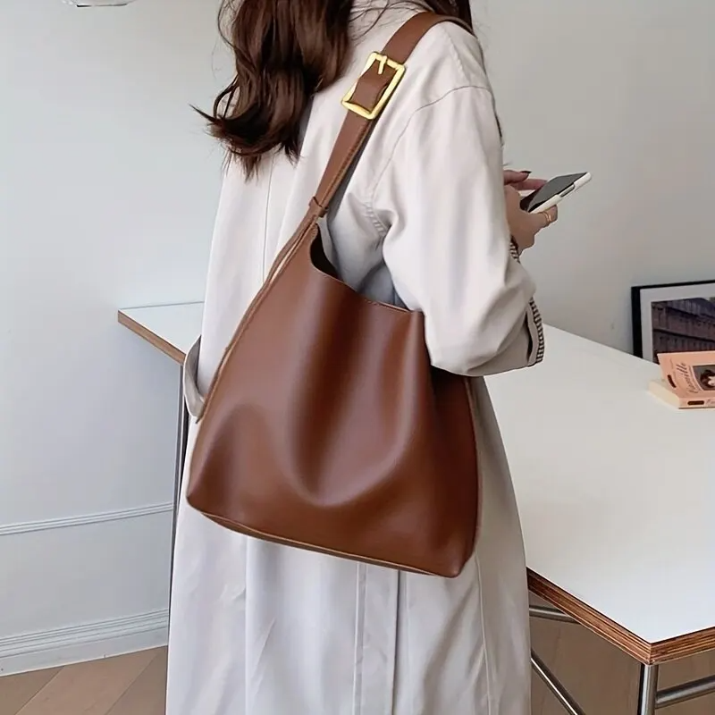 ÉlégantAllure - Sac Épaule Minimaliste en Cuir PU